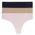 3-ER Pack Thong Black/Glow/Pearlcream LITEWEAR CUT ANYWHERE DKNY INTIMATES