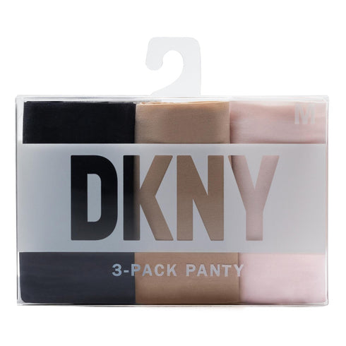 3-ER Pack Thong Black/Glow/Pearlcream LITEWEAR CUT ANYWHERE DKNY INTIMATES