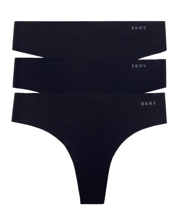 3-ER Pack Thong Black LITEWEAR CUT ANYWHERE DKNY INTIMATES
