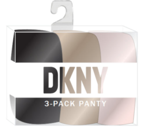 3-ER Pack Thong Black/Glow/Pearlcream LITEWEAR CUT ANYWHERE DKNY INTIMATES