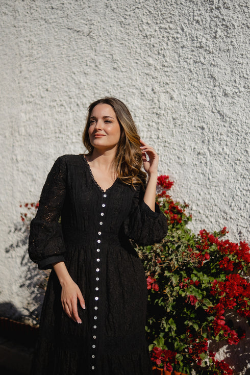 Maxikleid Schwarz 5088 F FRESH COTTON