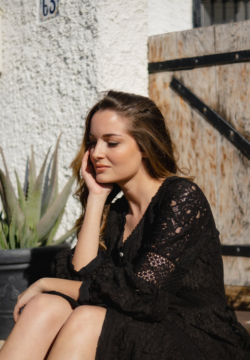 Maxikleid Schwarz 5088 F FRESH COTTON