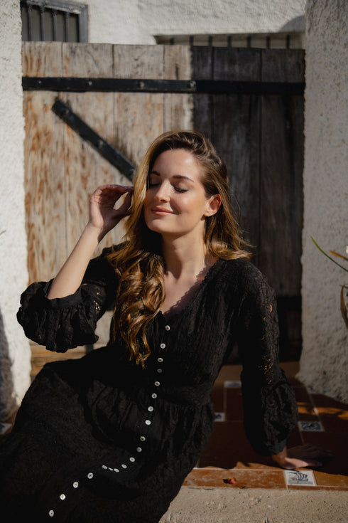 Maxikleid Schwarz 5088 F FRESH COTTON