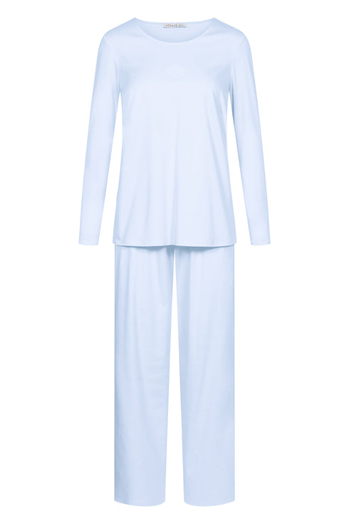 Féraud Damen-Pyjama aus Interlock-Baumwolle Blau
