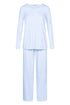 Féraud Damen-Pyjama aus Interlock-Baumwolle Blau