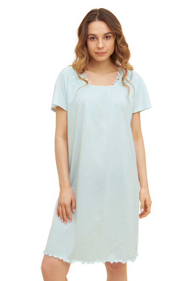 Féraud Nightdress – Romantic Lace, with dropped shoulders blue