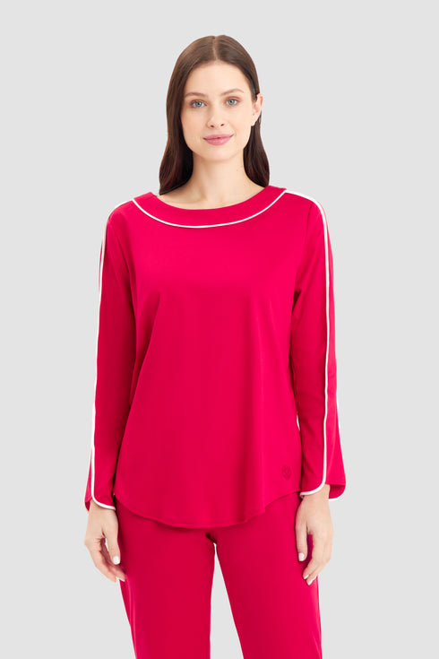 Féraud Damen-Pyjama – Rundhals, Langarm & lange Hose