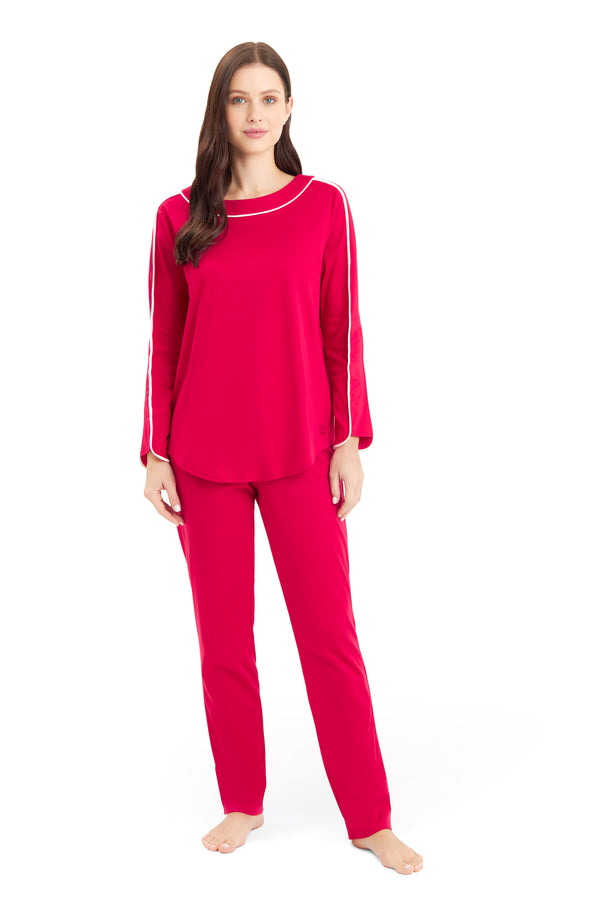 Féraud Damen-Pyjama – Rundhals, Langarm & lange Hose