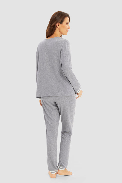 Féraud Damen-Pyjama – Comfort, V-Ausschnitt