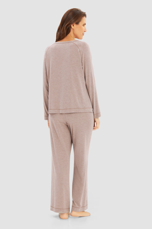 Féraud Damen-Pyjama – Logo Melange, langarm