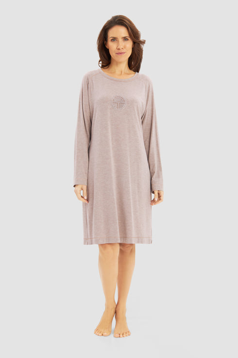 Féraud Nachthemd – Logo Melange, langarm