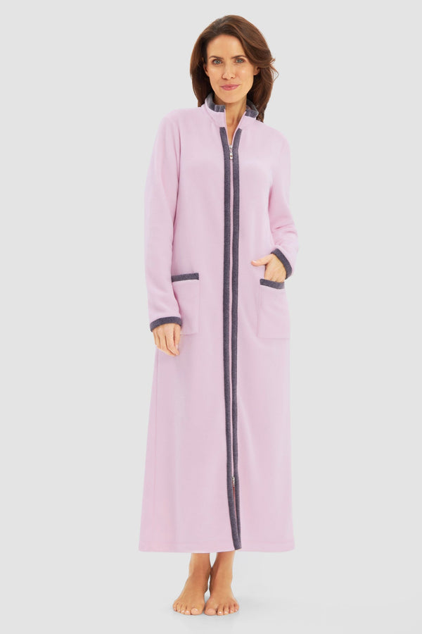 Féraud Fleece-Morgenmantel mit Reißverschluss PALE ROSE