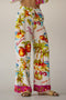 White beach pants with tropical pattern LABEL OF LOVE
