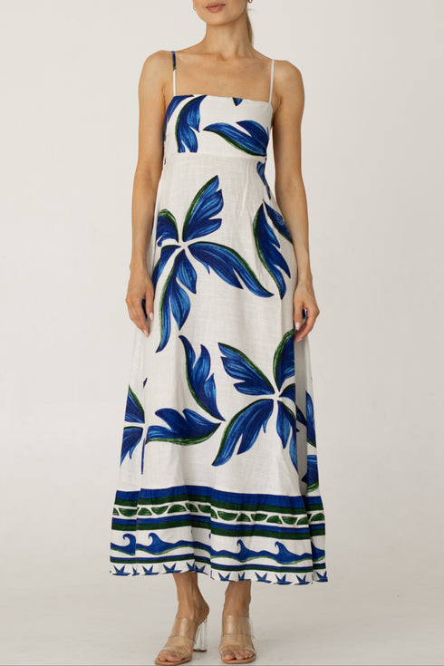 Maxikleid Weiß-Blau LABEL OF LOVE