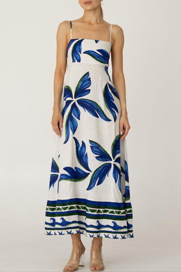 Maxikleid Weiß-Blau LABEL OF LOVE