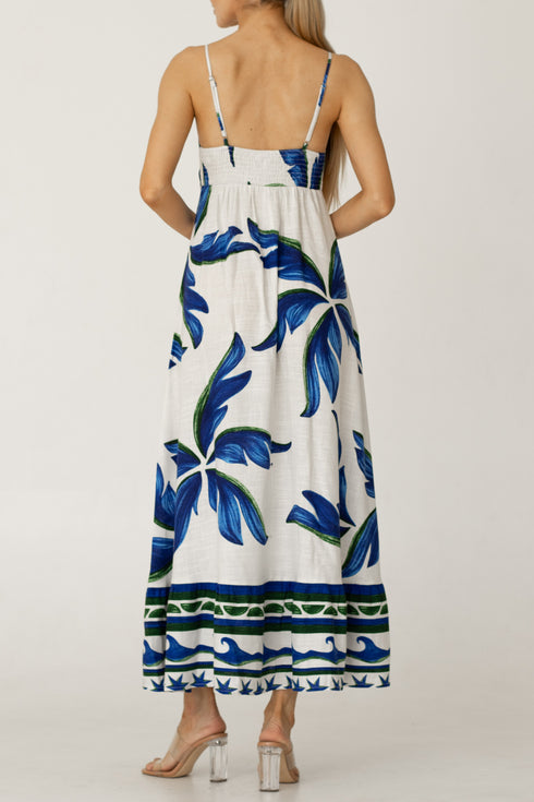 Maxikleid Weiß-Blau LABEL OF LOVE