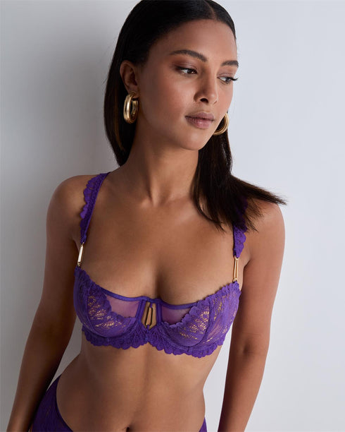 AUBADE Halbschale BH mit Bügel FLOWERMANIA Poison Purple