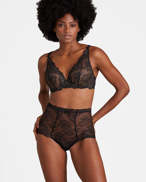 AUBADE Hochgeschnittener Slip DANSE DES SENS Noir