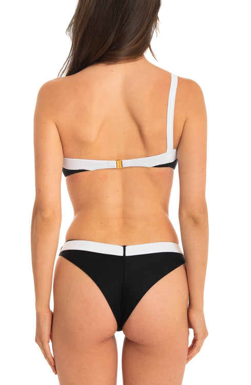 Ein-Schulter-Bandeau Bikini Schwarz PIN-UP STARS