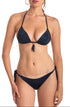 Push-Up Triangel-Bikini mit Swarovski-Kristallen und Tribal-Muster in Blau