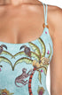 Einteiliger Badeanzug Anelle Safari Azurblau PIN-UP STARS