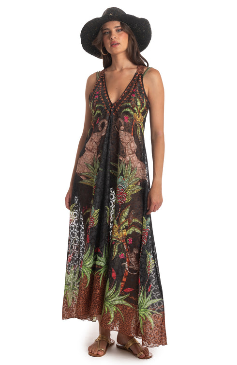 Foulard-kleid Safari Schwarz PIN-UP STARS
