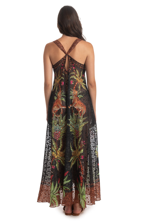 Foulard-kleid Safari Schwarz PIN-UP STARS