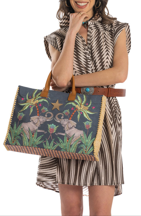 Shopper-Tasche Safari Schwarz PIN-UP STARS