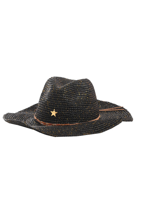 Strohhut Schwarz PIN-UP STARS