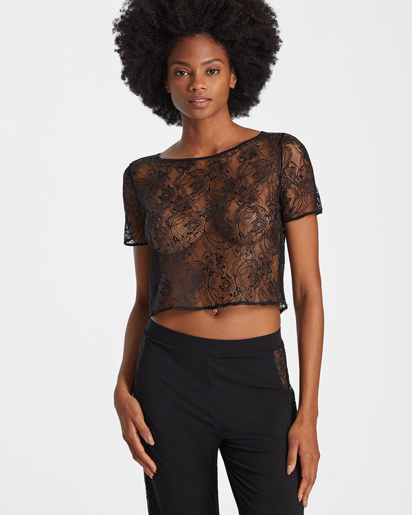 AUBADE Top mit kurzen Ärmeln LAZY DAYS Noir