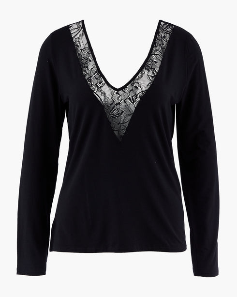 AUBADE Top mit langen Ärmeln LAZY DAYS Noir