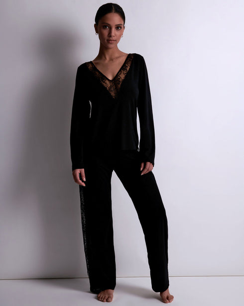 AUBADE Top mit langen Ärmeln LAZY DAYS Noir