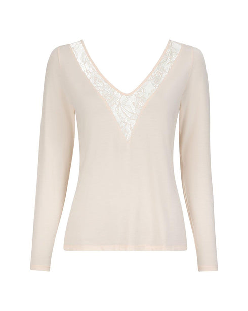 AUBADE Top mit langen Ärmeln LAZY DAYS Petal