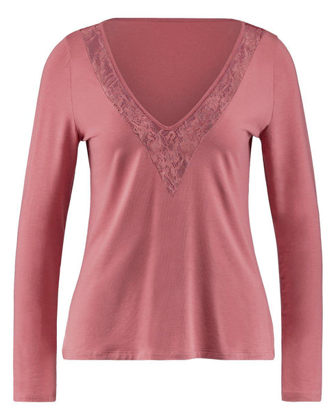 AUBADE Top mit langen Ärmeln LAZY DAYS Rosewood