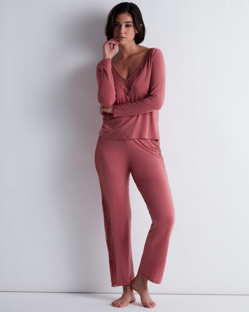 AUBADE Top mit langen Ärmeln LAZY DAYS Rosewood