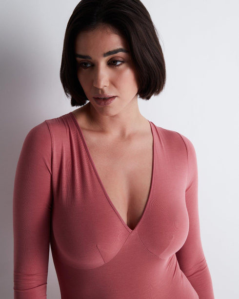 AUBADE Langärmeliger Body LAZY DAYS Rosewood