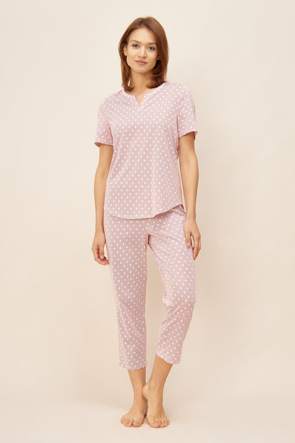 Rösch Pyjama mit 1/2-Ärmeln, Rundhalsausschnitt und 7/8-Hose