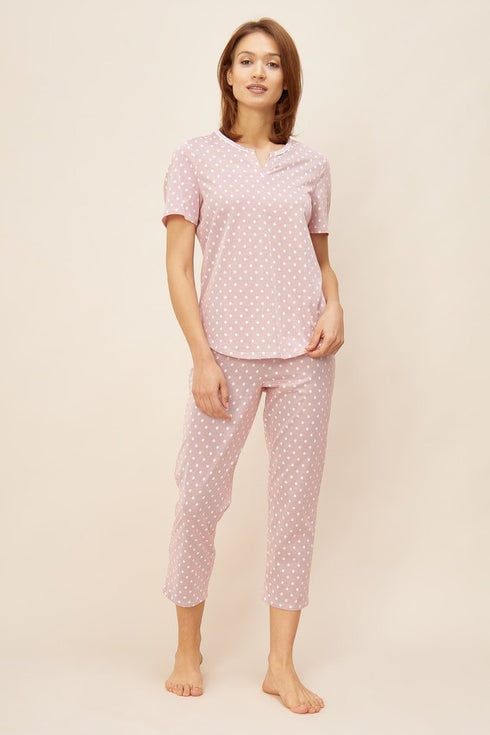 Rösch Pyjama mit 1/2-Ärmeln, Rundhalsausschnitt und 7/8-Hose