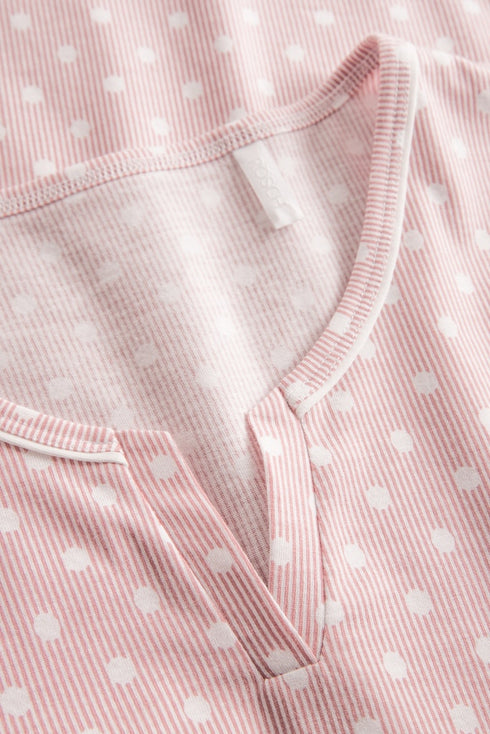 Rösch Pyjama mit 1/2-Ärmeln, Rundhalsausschnitt und 7/8-Hose