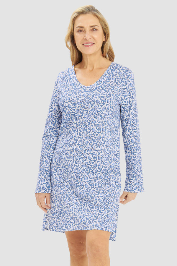 Rösch Nachthemd „Breakfast Time“ mit V-Ausschnitt und langen Ärmeln (1/1)