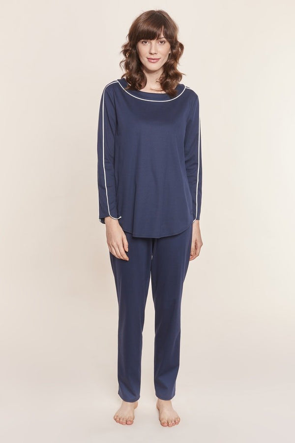 Féraud Damen-Pyjama – Rundhals, Langarm und lange Hose