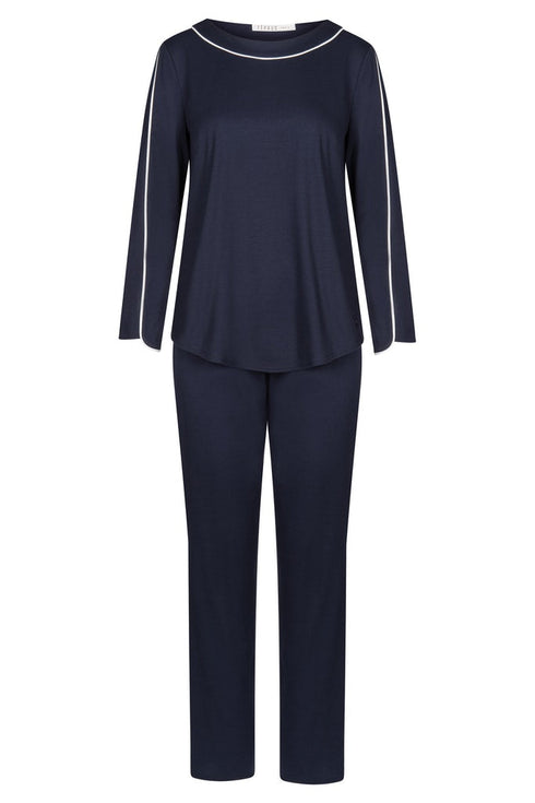 Féraud Damen-Pyjama – Rundhals, Langarm und lange Hose