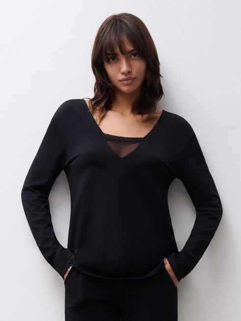 Chantelle Romance Schwarz Langarmshirt