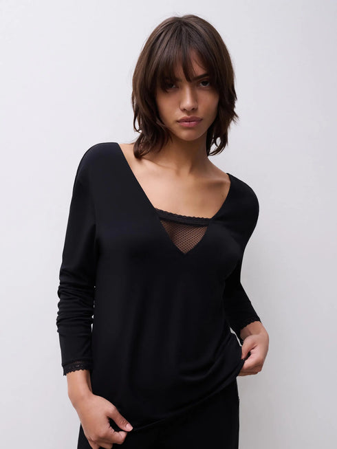 Chantelle Romance Schwarz Langarmshirt