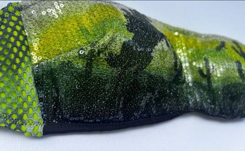 Bandeau Bikini Pailletten Far West Grün PIN-UP STARS